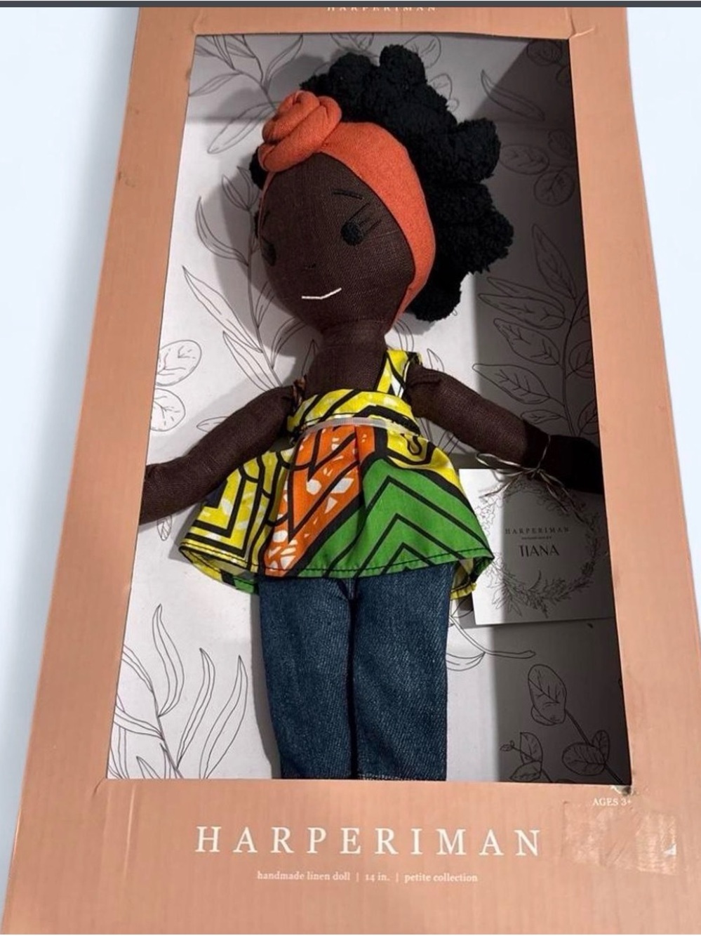 HARPERIMAN Tiana Handmade Kids Doll - Orange Headband & Multicolor Outfit
